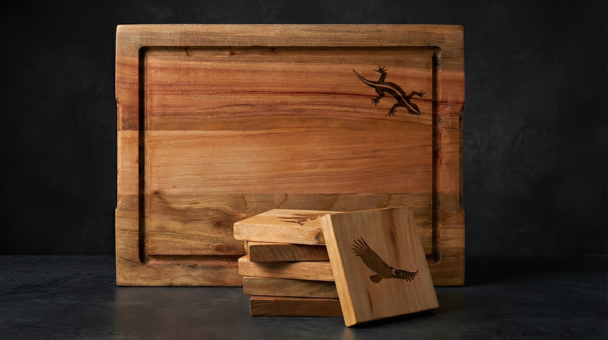 Pack parrillero Tabla Reversible + Posa-vasos